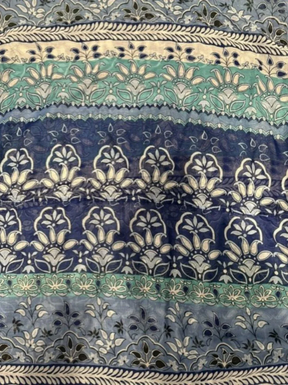 Boho Paisley Infinity Scarf with pom poms